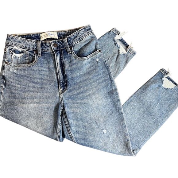 Abercrombie and Fitch mom jeans curve high rise size 2 Short W26 - Picture 15 of 15